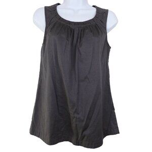 Ann Taylor Blouse Womens Small Gray Sleeveless Round Neck Top